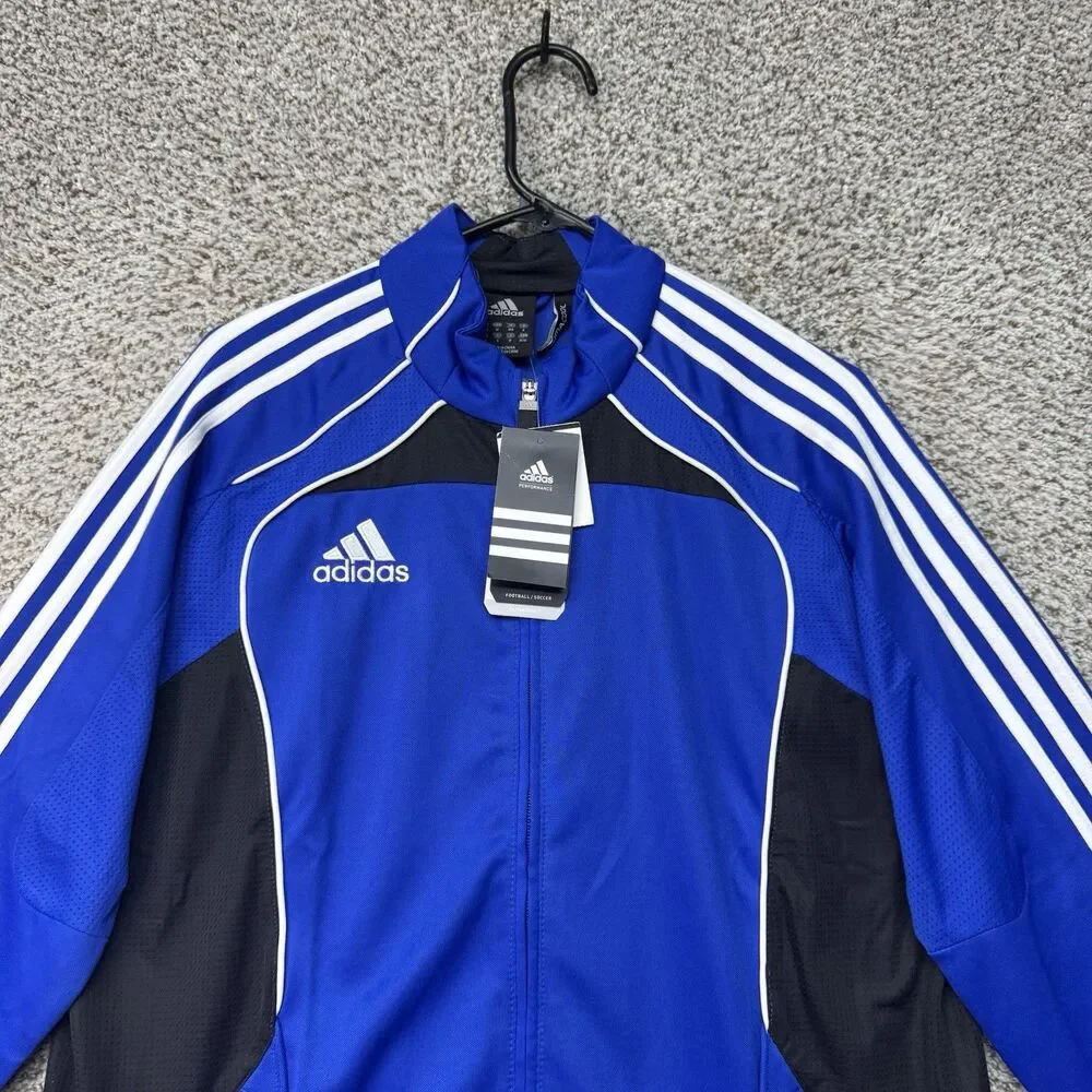 Adidas Condi training Jacket‎ Mens Medium Blue ClimaCool Full Zip Polyester New